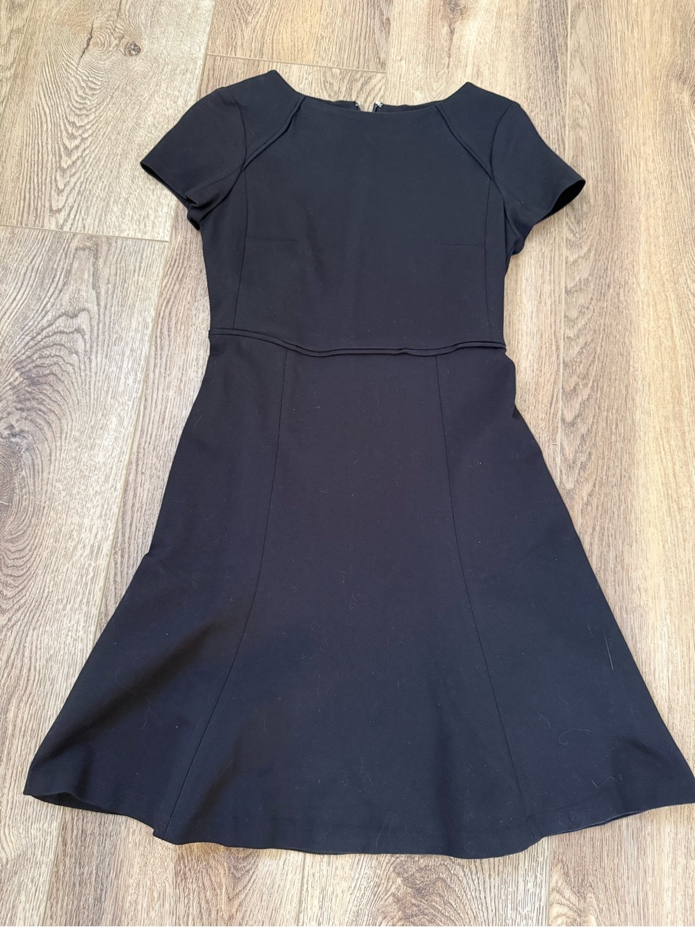 J. Crew Black Short-Sleeve A-Line Mini Dress